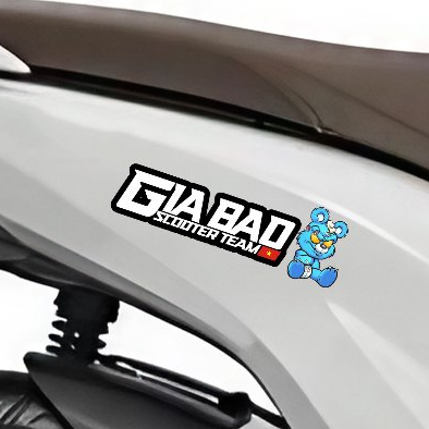 Decal dán xe đặt tên theo yêu cầu hình gấu quỷ ma bạo lực, tem UV chống thấm nước in theo yêu cầu