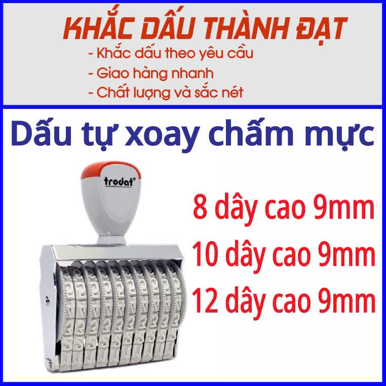 Dấu số tự xoay chấm mực, số cao 9mm ( Chính hãng Trodat)