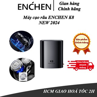 Máy cạo râu Enchen K8 {New 2024} đầu cạo 2D kháng nước, 18 lưỡi dao tự mài, pin dùng trâu