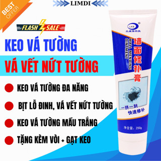   2LỌ  Keo Vá Tường Đa Năng - Keo Vá Tường Chống Thấm LKB 250g - Trám Trét Vết Nứt Khe Tường Lỗ Đinh 