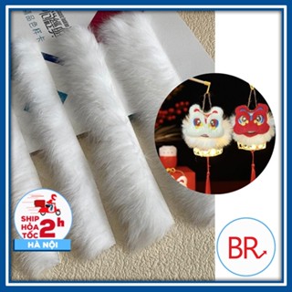 Vải lông vũ 1 mét làm đèn lồng thú bông, Phụ kiện lồng đèn thú bông vải long mềm mịn quấn đèn lồng rọ thú 1 mét 02343
