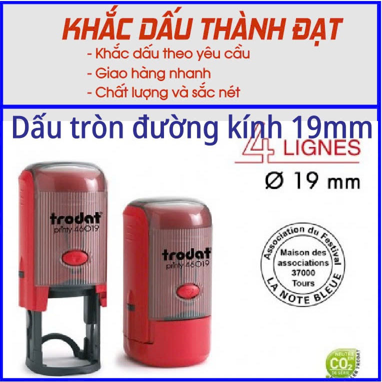 Khắc dấu tròn đường kính 20mm