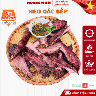 (HỎA TỐC)  Thịt Lợn gác bếp Tây Bắc 1kg siêu ngon (Kèm 2 Gói Chẩm Chéo) khô thịt heo gác bếp thơm lừng mắc khén