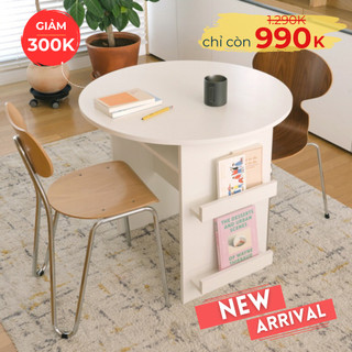 Bàn Tròn Nhỏ Decor Rộng 79cm, Bàn Cafe, Làm Việc Máy Tính Đơn Giản KEGODA KGD93