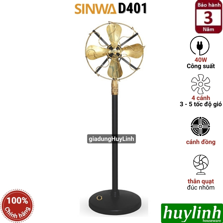Quạt cây đứng kiểu cổ Sinwa D401