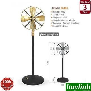 Quạt cây đứng kiểu cổ Sinwa D401