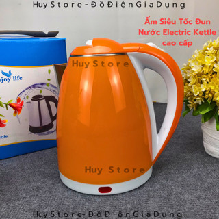Ấm Siêu Tốc Đun Nước Electric Kettle chuẩn cao cấp , Bình đun nước siêu tốc inox  Electric Kettle 2 lớp Huy Store