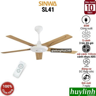 Quạt trần cánh nhựa sinwa sl41 - 5 cánh - có remote