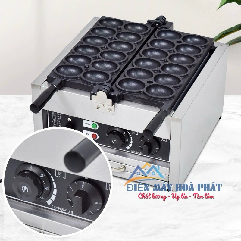 Máy làm bánh waffle dùng điện hình quả trứng 12 quả