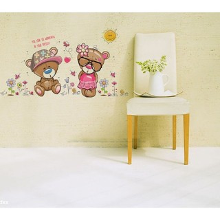 Decal dán tường - Gấu đôi đáng yêu cho Bé