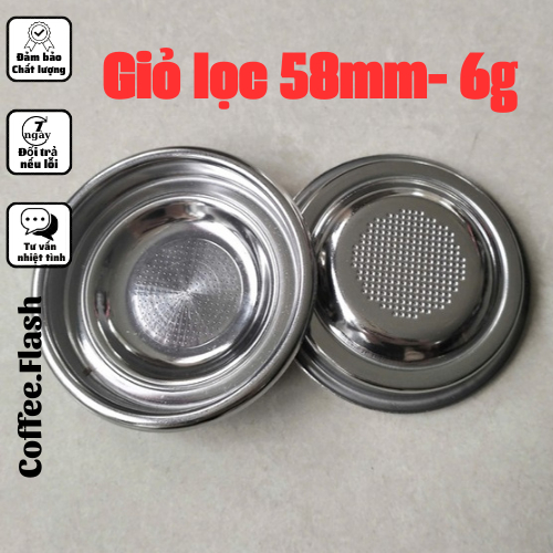 Giỏ Lọc 58mm- 6gram - Filter Basket 58mm 6g - Chén lọc cho tay pha máy cà phê