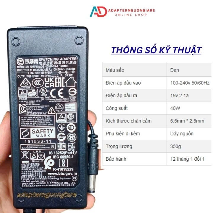 Adapter nguồn màn hình Viewsonic 19v