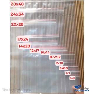 Túi zip viền đỏ 100g, túi zip bấm miệng đủ size, dày dặn, chắc chắn, bảo quản thực phẩm tiện lợi
