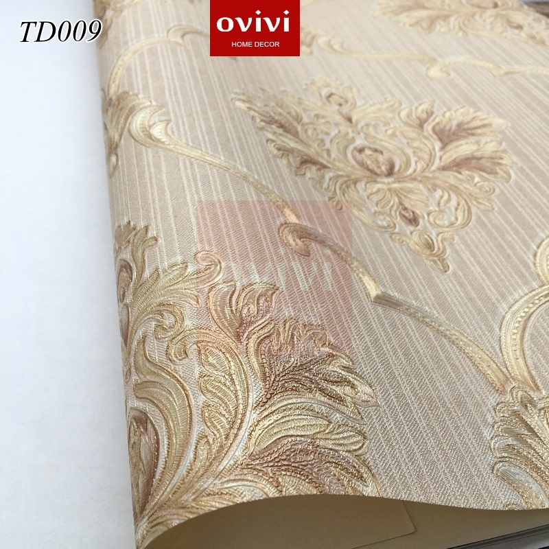 Giấy dán tường 3D KHÔNG KEO dày dặn, dán keo sữa, cuộn 53cm x 9.5m