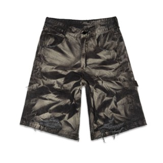 [SMAKER]Quần lửng jeans nam nữ Unisex,chất liệu denim cao cấp-WRINKLE WASHED BAGGY JEANS IN GREY