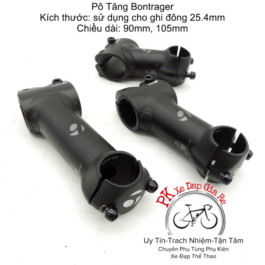 Pô tăng nhôm xe đạp thể thao cỡ 25.4mm, Góc nghiêng 10 độ, Pô tang BONTRAGER cao cấp