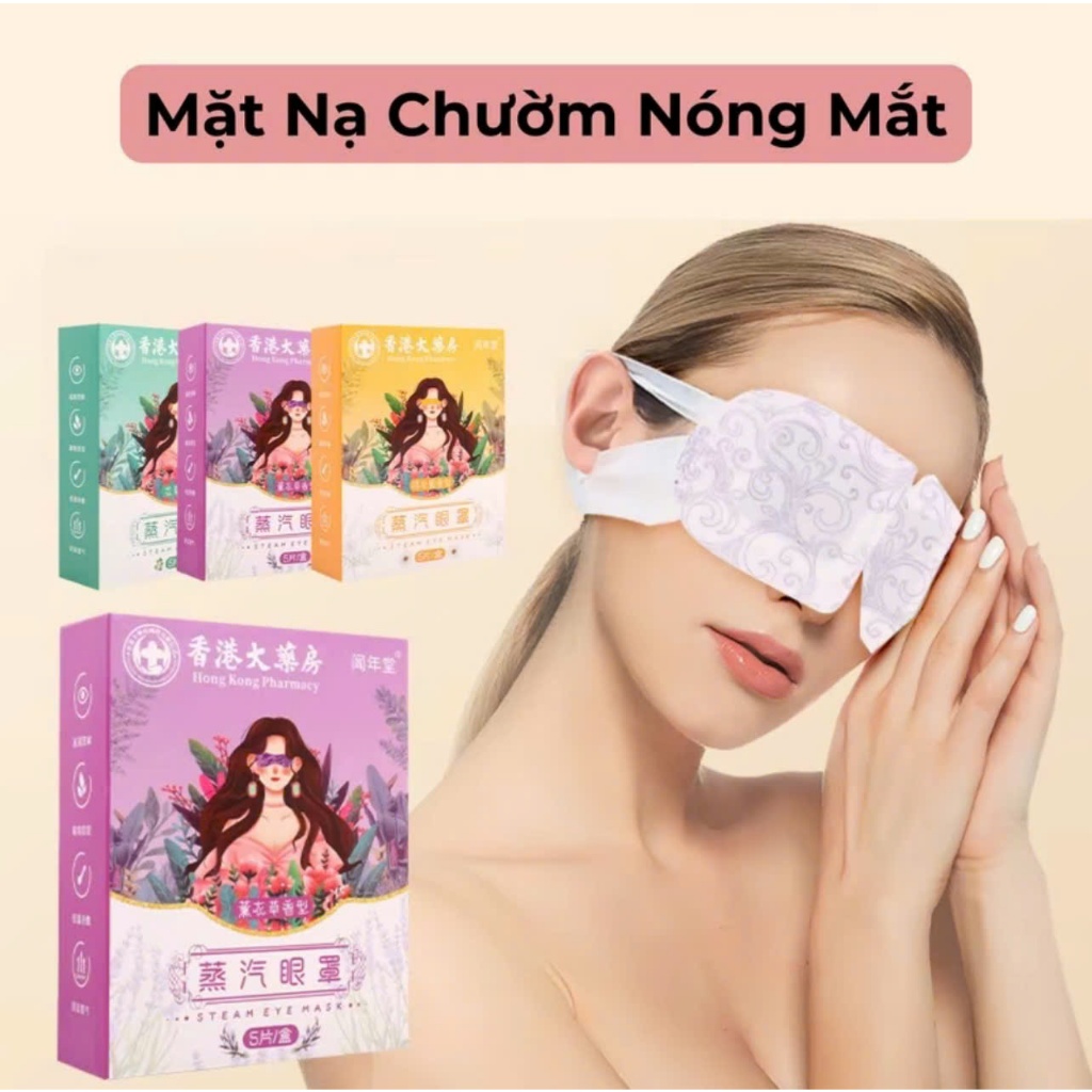 ComBo Mặt Nạ Mắt Nóng Xông Hơi Giúp Thư Giãn Giảm Quầng Thâm Mắt Giảm Mỏi Mắt Giúp Ngủ Ngon