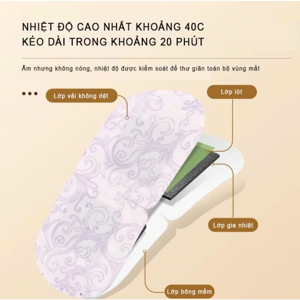 ComBo Mặt Nạ Mắt Nóng Xông Hơi Giúp Thư Giãn Giảm Quầng Thâm Mắt Giảm Mỏi Mắt Giúp Ngủ Ngon