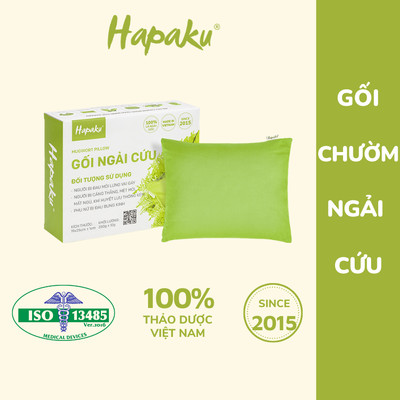 Gối Ngải Cứu Hapaku Chườm Nóng Giảm Đau Cổ Vai Gáy, Lưng Bụng - Dùng Lò Vi Sóng