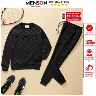 Set đồ nam thu đông cổ tròn cao cấp, phom dáng đẹp dày dặn, mặc nhà, thể dục thể thao hàng hiệu 2024 Menson MD4-05