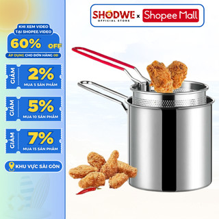 Nồi Chiên Ngập Dầu SHODWE Dáng Dài Kèm Rổ Chiên Lọc Dầu Inox 2in1 Chống Rỉ Tiện Lợi Nấu Được Bếp Từ