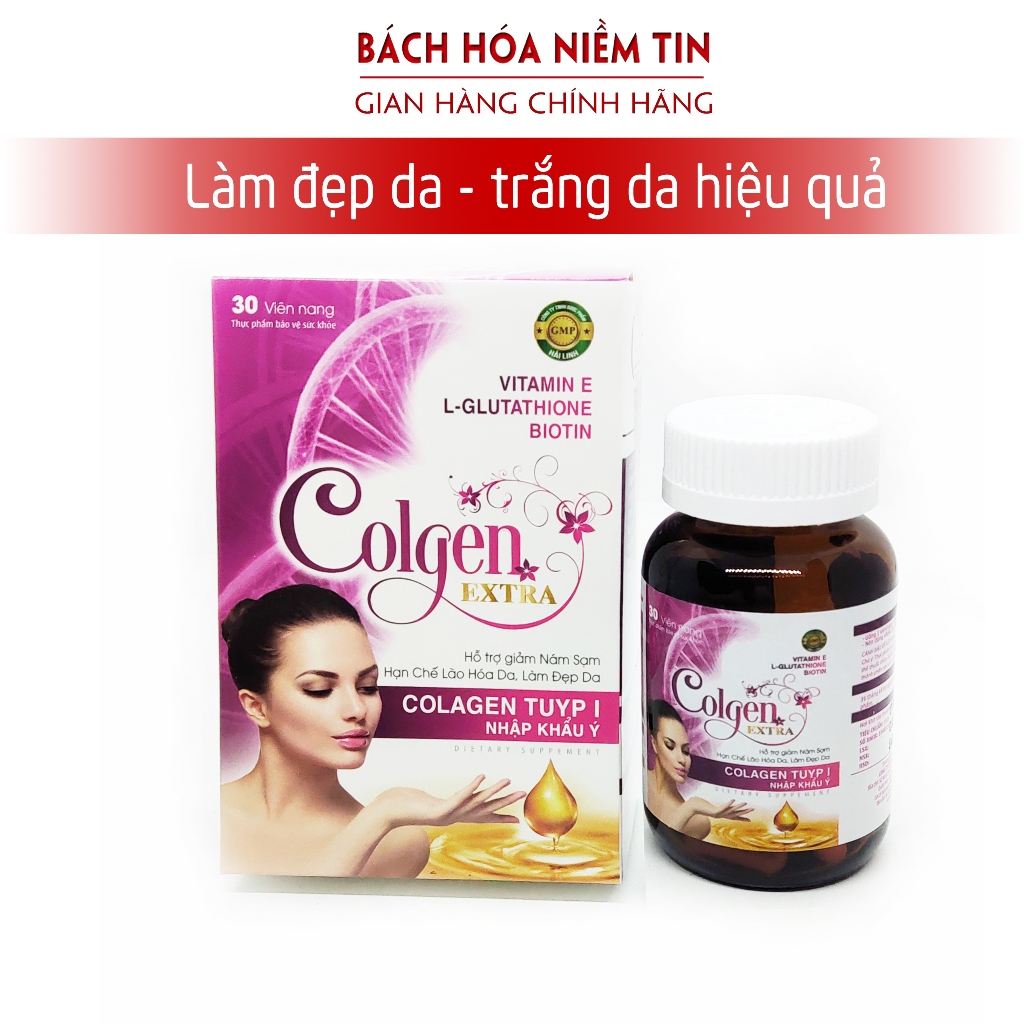 Viên uống đẹp da COLGEN EXTRA   - giảm nám, sạm da, khô da, giúp da mịn màng - hộp 30 viên
