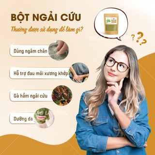 Bột ngải cứu 100g, nguyên chất, ngâm chân, xông giải cảm - Lãn Ông