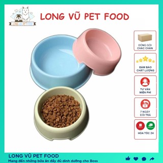  Bát ăn cho chó bát cho mèo size 15cm - Bát tròn đơn chất liệu nhựa bát ăn mèo - Long Vũ Pet Food 