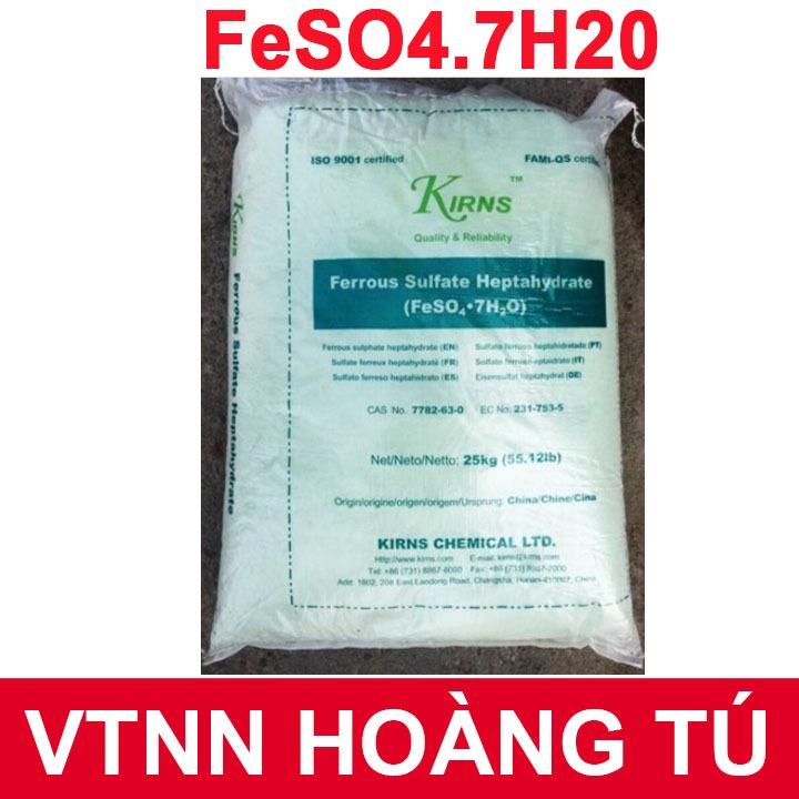 BAO 25 KG - SẮT SULPHATE FESO4-7H2O TẠO DINH DƯỠNG CHO ĐẤT