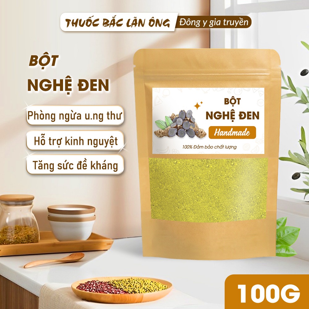 Bột nghệ đen 100g, nguyên chất, hỗ trợ giảm đau dạ dày, tốt cho tiêu hóa, phòng ngừa ung thư