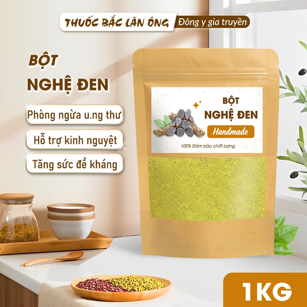Bột nghệ đen 1kg, nguyên chất, hỗ trợ giảm đau dạ dày, tốt cho tiêu hóa, phòng ngừa ung thư