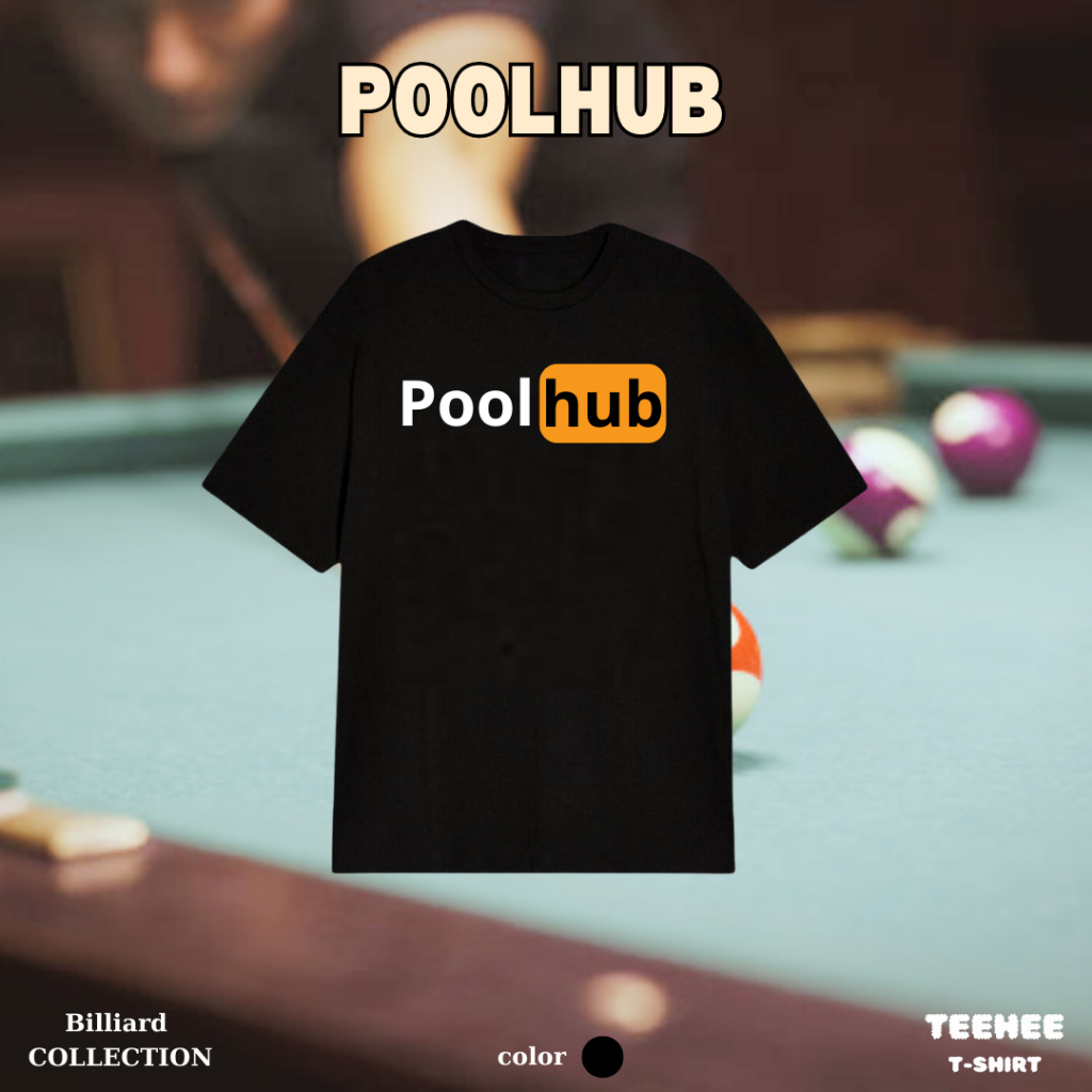 FREESHIP ⭐️ Áo phông "POOL HUB" Bản Đen Của Hoàng Sao - Áo cotton unisex cổ tròn co giãn thoáng mát 