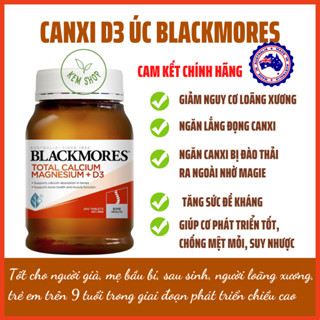 [HÀNG CHÍNH HÃNG] Viên Bổ sung canxi magie và vitamin D3 Blackmores total Calci 200 Viên