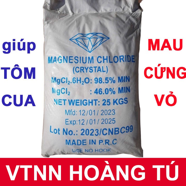 Khoáng Magnesium Chloride (MgCl2 ) - bổ sung Mg giúp tôm cua mau cứng vỏ