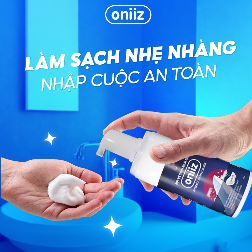 Bọt vệ sinh nam giới Oniiz - Dung dịch vệ sinh nam giới tạo bọt hương unisex cuốn hút Amorous 100ml