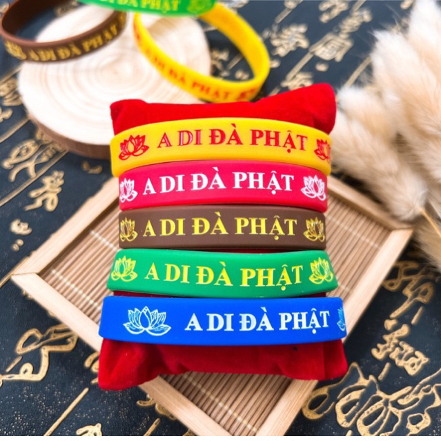 Vòng A Di Đà Phật chất liệu cao xu - Hàng loại 1 ( Ảnh thật)