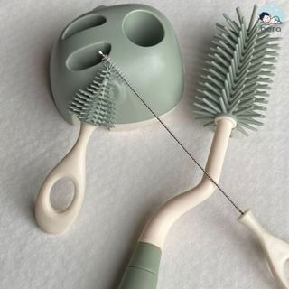 Cọ rửa bình sữa có đế phơi, tay cầm xoay 360 độ silicon cao cấp