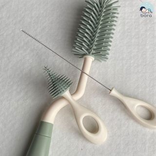 Cọ rửa bình sữa có đế phơi, tay cầm xoay 360 độ silicon cao cấp