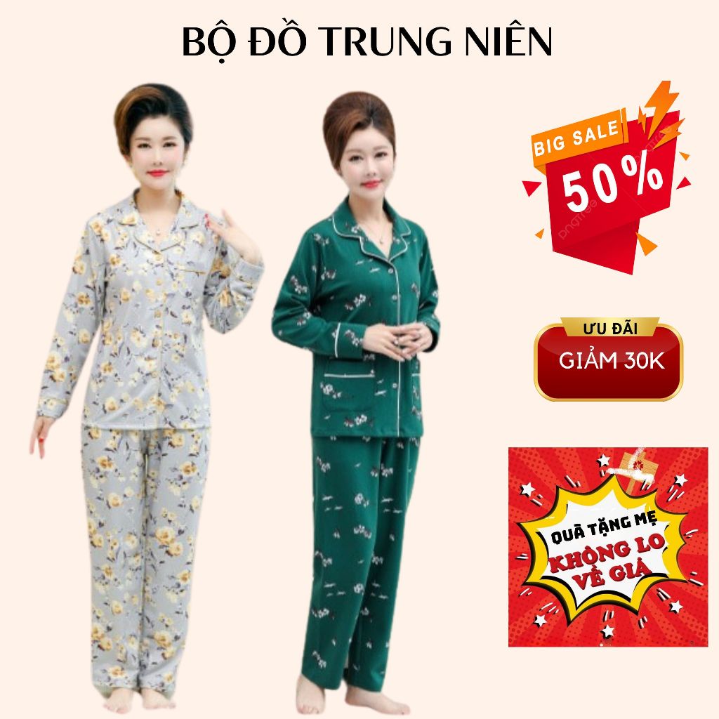 Bộ đồ pyzama mặc nhà cho mẹ