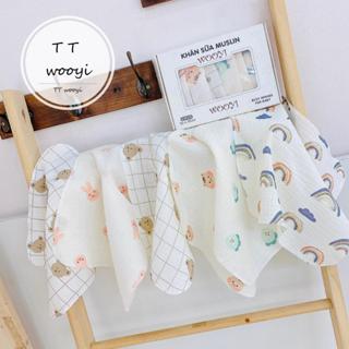  Sét 6 khăn sữa xô Muslin cho bé khăn mặt 