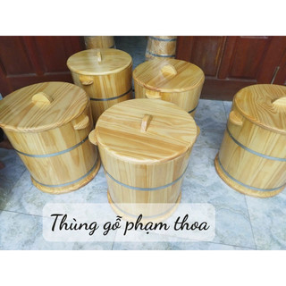 Thùng gỗ đựng gạo phong thủy 10ky