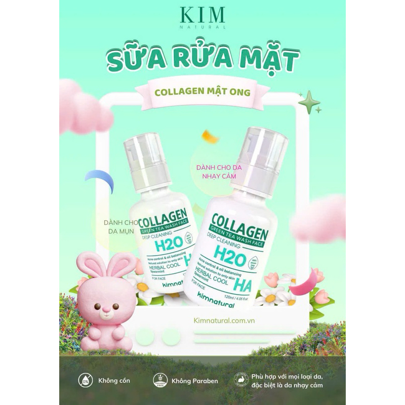 Sửa Rửa Mặt Collagen Kim Natural