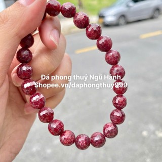 Vòng tay rby nam phi cắt giác - cam kết đa thật ( có kiểm định )