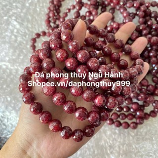 Vòng tay rby nam phi cắt giác - cam kết đa thật ( có kiểm định )