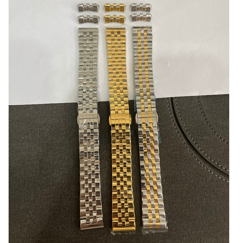 QUÁ RẺ Dây đeo đồng hồ thép không gỉ đúc đặc sợi 5 mắt hạt na size 18mm 19mm 20mm 21mm 22mm