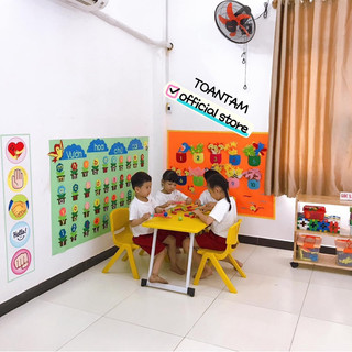 Bàn học mầm non chân sắt gấp được