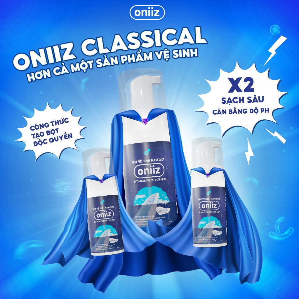 Bọt vệ sinh nam giới Oniiz - Dung dịch vệ sinh nam giới tạo bọt hương cổ điển Classcial 100ml