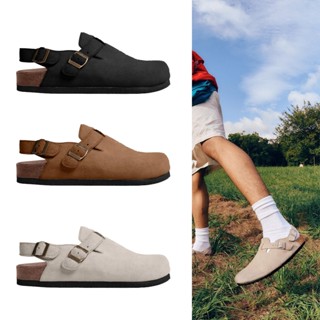 RENCHO TOKIO PREMIUM Dép Nam nữ da bít mũi CÓ QUAI DA BÒ đế trấu định hình lòng bàn chân