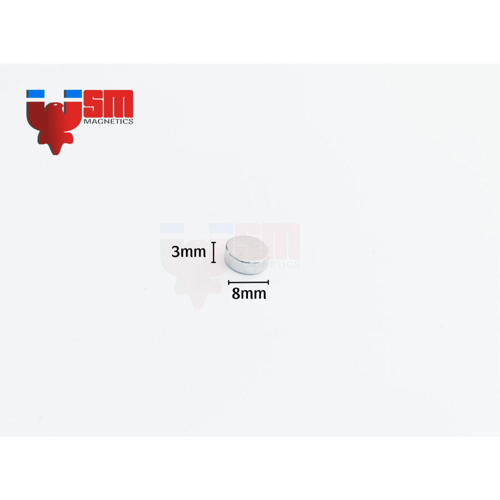 [NCSG] Nam châm đất hiếm 8x3mm - N35