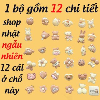 Bộ Charm sticker phụ kiện thời trang gắn dép sục cross đế cao nữ, charm xịn sticker cứng cáp